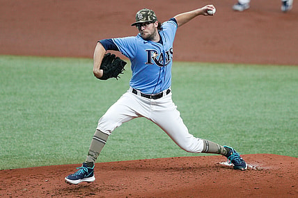 May 16, 2021; St. Petersburg, Florida, USA;  Tampa Bay Rays relief pitcher Josh Fleming (19) throws a pitch in the second inning against the New York Mets at Tropicana Field. Mandatory Credit: Nathan Ray Seebeck-USA TODAY Sports