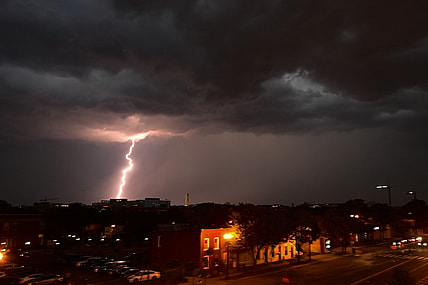 May 26, 2021; Washington, District of Columbia, USA;  Inclement weather over Washington DC delays the game between the Washington Nationals and the Cincinnati Reds at Nationals Park. Mandatory Credit: Tommy Gilligan-USA TODAY Sports