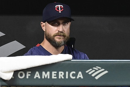 Jun 2, 2021; Baltimore, Maryland, USA;  Minnesota Twins manager Rocco Baldelli (5)  looks onto the field during the seventh inning H|  the at Oriole Park at Camden Yards. Mandatory Credit: Tommy Gilligan-USA TODAY Sports