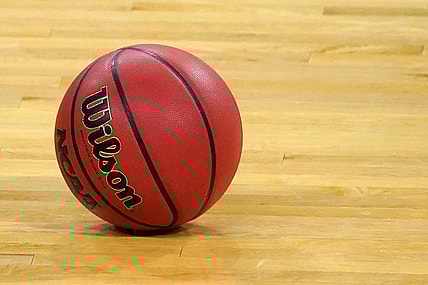 Mar 5, 2021; Las Vegas, NV, USA; A general view of a Wilson NCAA official basketball on the court during a Pac-12 Conference women's tournament semifinal between the Arizona Wildcats and the UCLA Bruins at Mandalay Bay Events Center. Mandatory Credit: Kirby Lee-USA TODAY Sports