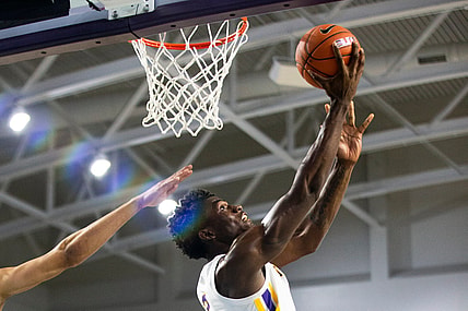 Montverde's Jalen Duren shoots the ball during the GEICO Nationals Tournament boys championship game at Suncoast Credit Union Arena in Fort Myers on Saturday, April 3, 2021. Montverde Academy (Florida) beat Sunrise Christian Academy (Kansas) 62-52.

Ndn 0403 Ad Geico Nationals Boys 020