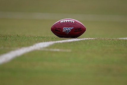 May 25, 2021; Ashburn, Virginia, USA; A general view of an NFL ball on the field during a Washington Football Team OTA at Inova Sports Performance Center. Mandatory Credit: Scott Taetsch-USA TODAY Sports