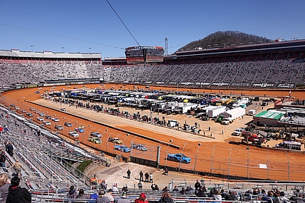 Mar 29, 2021; Bristol, TN, USA; General view during the NASCAR Gander RV and Outdoors Truck Series race at Bristol Motor Speedway. Mandatory Credit: Randy Sartin-USA TODAY Sports