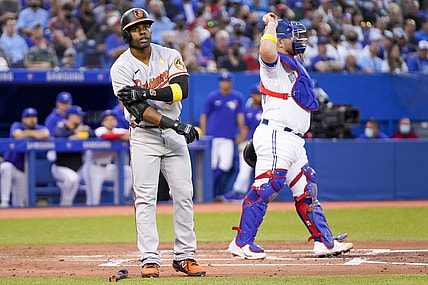 Sep 1, 2021; Toronto, Ontario, CAN; Baltimore Orioles center fielder Cedric Mullins (31) walks during the second inning against the Toronto Blue Jays at Rogers Centre. Mandatory Credit: Kevin Sousa-USA TODAY Sports