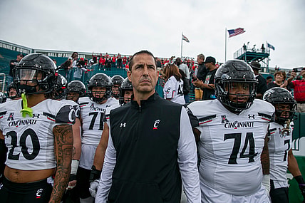 University of Cincinnati Bearcats head coach Luke Fickell and his team take the field to face Tulane University at Yulman Stadium in New Orleans Saturday, October 30, 2021.

Uc Tulane20