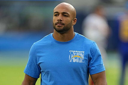 Dec 12, 2021; Inglewood, California, USA; Los Angeles Chargers running back Austin Ekeler (30) reacts during the game against the New York Giants at SoFi Stadium. Mandatory Credit: Kirby Lee-USA TODAY Sports