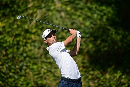 Feb 20, 2022; Pacific Palisades, California, USA; Joaquin Niemann hits from the sixth tee during the final round of the Genesis Invitational golf tournament. Mandatory Credit: Gary A. Vasquez-USA TODAY Sports