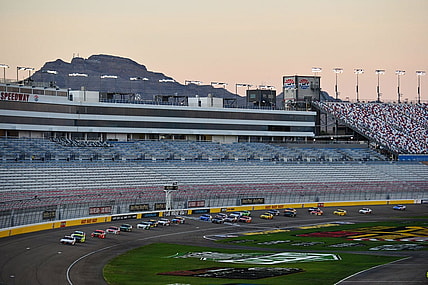 Sep 27, 2020; Las Vegas, Nevada, USA; General view during the South Point 400 at Las Vegas Motor Speedway. Mandatory Credit: Gary A. Vasquez-USA TODAY Sports