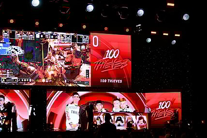 Jul 20, 2019; Miami Beach, FL, USA; 100 Thieves play against Faze Clan during the Call of Duty League Finals e-sports event at Miami Beach Convention Center. Mandatory Credit: Jasen Vinlove-USA TODAY Sports