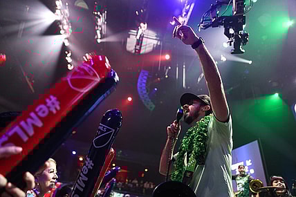 La Murga de Austin lead capo Anthony Cardinal leads the crowd in Austin FC chants during the the eMLS Cup tournament at the Moody Theater on March 13, 2022. The eMLS Cup is the championship tournament that determines which player is the best FIFA esports player in North America.

Aem Sxsw Emls Cup 14