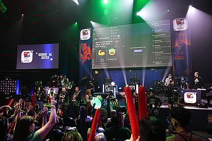 A crowd full of Austin FC fans cheered for Austin FC's eMLS player, John Garcia, during the eMLS Cup tournament at the Moody Theater on March 13, 2022. The eMLS Cup is the championship tournament that determines which player is the best FIFA esports player in North America.

Aem Sxsw Emls Cup 16