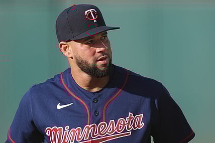 May 16, 2022; Oakland, California, USA; Minnesota Twins catcher Gary Sanchez (24) before the game against the Oakland Athletics at RingCentral Coliseum. Mandatory Credit: Darren Yamashita-USA TODAY Sports