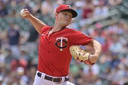 May 29, 2022; Minneapolis, Minnesota, USA; Minnesota Twins starting pitcher Sonny Gray (54) throws a pitch against the Kansas City Royals during the first inning at Target Field. Mandatory Credit: Jeffrey Becker-USA TODAY Sports