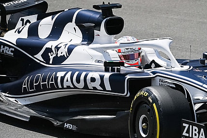 Jun 17, 2022; Montreal, Quebec, CAN; Alpha Tauri driver Pierre Gasly of France races in the hairpin turn during the first free practice session at Circuit Gilles Villeneuve. Mandatory Credit: David Kirouac-USA TODAY Sports