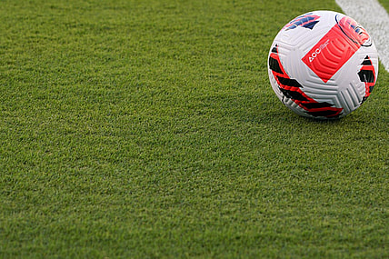 Oct 21, 2021; Kansas City, Kansas, USA; A general view of a soccer ball on field before an international friendly soccer match between the USA and Korea Republic at Children's Mercy Park. Mandatory Credit: Denny Medley-USA TODAY Sports