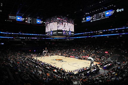 Jun 29, 2022; Phoenix, Arizona, USA; Game action between the Phoenix Mercury and the Indiana Fever during the first half at Footprint Center. Mandatory Credit: Joe Camporeale-USA TODAY Sports