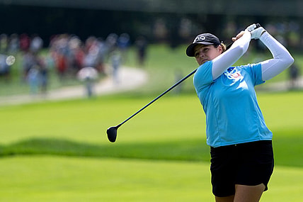 Ally Ewing hits an approach shot on hole two of the Kendale Course during the third round of the Kroger Queen City Championship presented by P&G at the Kenwood Country Club in Madeira on Saturday, Sept. 10, 2022.

Lpga Queen City Championship 824