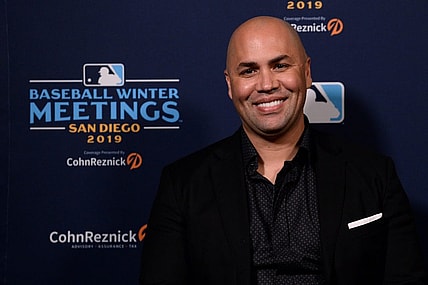 Dec 10, 2019; San Diego, CA, USA; New York Mets manager Carlos Beltran speaks to the media during the MLB Winter Meetings at Manchester Grand Hyatt. Mandatory Credit: Orlando Ramirez-USA TODAY Sport