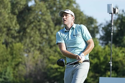 Aug 12, 2022; Memphis, Tennessee, USA; Russell Henley watches his tee shot during the second round of the FedEx St. Jude Championship golf tournament at TPC Southwind. Mandatory Credit: David Yeazell-USA TODAY Sports