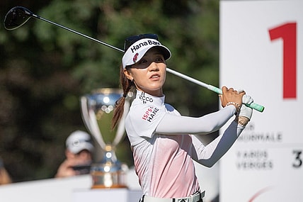 Aug 28, 2022; Ottawa, Ontario, CAN; Lydia Ko from New Zealand tees off the 1st hole during the final round of the CP Women's Open golf tournament. Mandatory Credit: Marc DesRosiers-USA TODAY Sports