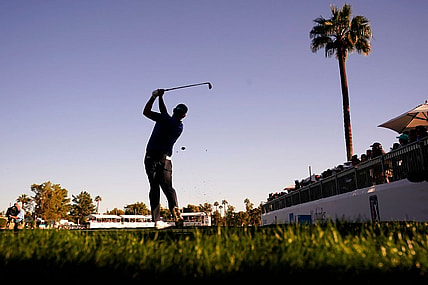 Nov 12, 2022; Phoenix, AZ, USA;  Padraig Harrington plays his tee shot on the 15th hole during round three of the Charles Schwab Championship at Phoenix Country Club. Mandatory Credit: Rob Schumacher-USA TODAY Sports