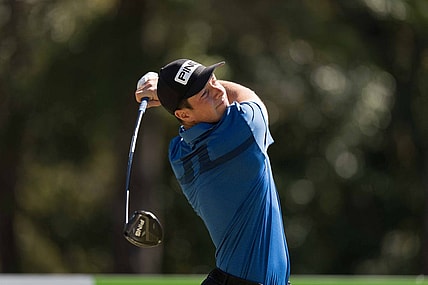 Oct 20, 2022; Ridgeland, South Carolina, USA; Viktor Hovland plays from the 12th tee during the first round of THE CJ CUP in South Carolina golf tournament. Mandatory Credit: David Yeazell-USA TODAY Sports