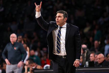 Jan 4, 2023; Atlanta, Georgia, USA; Georgia Tech Yellow Jackets head coach Josh Pastner calls a play against the Miami Hurricanes in the second half at McCamish Pavilion. Mandatory Credit: Brett Davis-USA TODAY Sports
