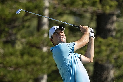January 8, 2023; Maui, Hawaii, USA; Scottie Scheffler hits his tee shot on the second hole during the final round of the Sentry Tournament of Champions golf tournament at Kapalua Resort - The Plantation Course. Mandatory Credit: Kyle Terada-USA TODAY Sports