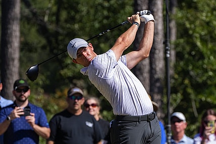 Oct 23, 2022; Ridgeland, South Carolina, USA; Rory McIlroy plays from the fourth tee during the final round of THE CJ CUP in South Carolina golf tournament. Mandatory Credit: David Yeazell-USA TODAY Sports