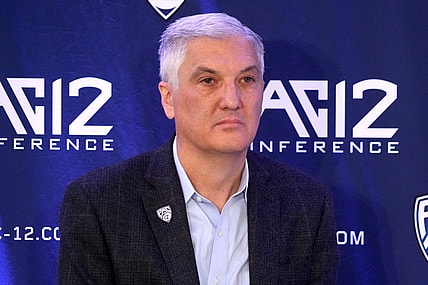 Oct 26, 2022; San Francisco, CA, USA; Pac-12 commissioner George Kliavkoff during Pac-12 Media Day at Pac-12 Network Studios. Mandatory Credit: Kirby Lee-USA TODAY Sports