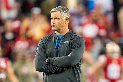 November 13, 2022; Santa Clara, California, USA; Los Angeles Chargers offensive coordinator Joe Lombardi before the game against the San Francisco 49ers at Levi's Stadium. Mandatory Credit: Kyle Terada-USA TODAY Sports