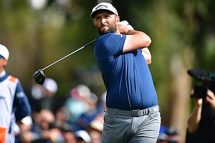 Feb 18, 2023; Pacific Palisades, California, USA; Jon Rahm hits from the second hole tee during the third round of The Genesis Invitational golf tournament. Mandatory Credit: Gary A. Vasquez-USA TODAY Sports