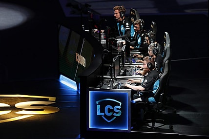 Aug 25, 2019; Detroit, MI, USA; Cloud9 competes during LCS Summer Finals event against Team Liquid (not pictured) at Little Caesars Arena. Mandatory Credit: Raj Mehta-USA TODAY Sports