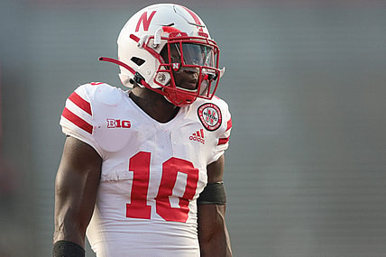 Oct 7, 2022; Piscataway, New Jersey, USA;  Nebraska Cornhuskers running back Anthony Grant (10) warms up before the game against the Rutgers Scarlet Knights at SHI Stadium. Mandatory Credit: Vincent Carchietta-USA TODAY Sports