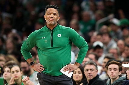 Dec 27, 2022; Boston, Massachusetts, USA; Boston Celtics assistant coach Damon Stoudamire reacts during the first half against the Houston Rockets at TD Garden. Mandatory Credit: Paul Rutherford-USA TODAY Sports