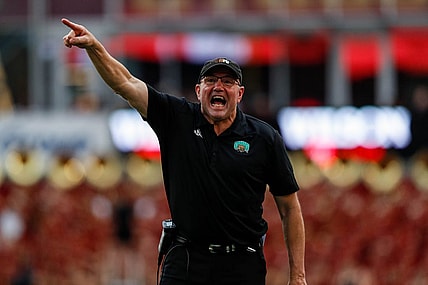 Ohio head coach Tim Albin reacts to a call during the game at Jack Trice Stadium in Ames, Iowa on Saturday, Sept. 17, 2022. The Cyclones defeated the Bobcats, 43-10.

Syndication The Des Moines Register

Syndication The Columbus Dispatch