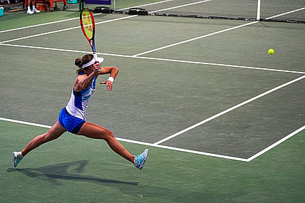 Tennis player Varvara Gracheva swings at a ball during her ATX Open semifinal match against Katie Volynets at the Westwood Country Club on Saturday, March. 4, 2023 in Austin.

Aem Atx Open Sat 11
