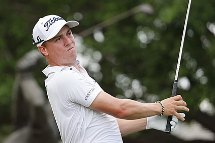 Mar 5, 2023; Orlando, Florida, USA;  Justin Thomas hits his drive on the first hole during the final round of the Arnold Palmer Invitational golf tournament. Mandatory Credit: Reinhold Matay-USA TODAY Sports