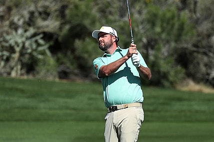 Mar 17, 2023; Tucson, Arizona, USA; Marc Leishman hits from the fairway of the 4th hole during the first round of the LIV Golf event at The Gallery Golf Club. Mandatory Credit: Zachary BonDurant-USA TODAY Sports