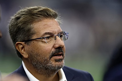 Oct 2, 2022; Arlington, Texas, USA; Washington Commanders owner Dan Snyder on the field before the game against the Dallas Cowboys at AT&T Stadium. Mandatory Credit: Tim Heitman-USA TODAY Sports