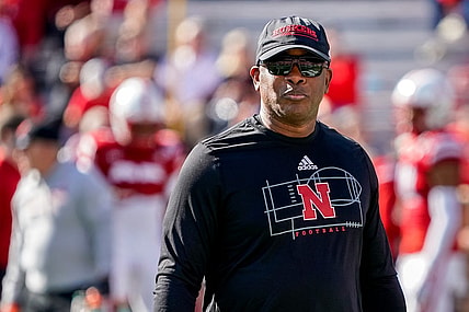 Oct 29, 2022; Lincoln, Nebraska, USA; Nebraska Cornhuskers interim head coach Mickey Joseph looks to the sideline before the game against the Illinois Fighting Illini at Memorial Stadium. Mandatory Credit: Dylan Widger-USA TODAY Sports