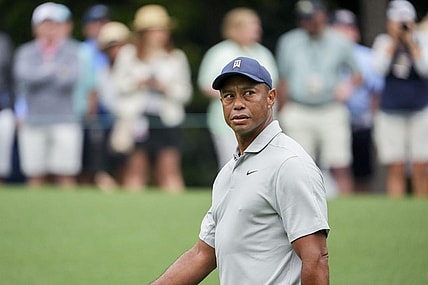 Apr 4, 2023; Augusta, Georgia, USA; Tiger Woods walks the fifth hole during a practice round for The Masters golf tournament at Augusta National Golf Club. Mandatory Credit: Danielle Parhizkaran-USA TODAY Network

Pga The Masters Practice Round