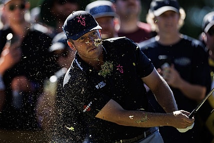 Apr 23, 2023; Adelaide, South Australia, AUS; Talor Gooch  of Team Rangegoats hits a shot during the final round of LIV Golf Adelaide golf tournament at Grange Golf Club. Mandatory Credit: Mike Frey-USA TODAY Sports