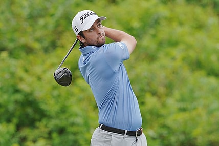 Apr 23, 2023; Avondale, Louisiana, USA; Davis Riley hits a tee shot on the second hole during the final round of the Zurich Classic of New Orleans golf tournament. Mandatory Credit: Andrew Wevers-USA TODAY Sports