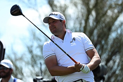 Mar 18, 2023; Tucson, Arizona, USA; Peter Uihlein tees off on the 10th hole during the second round of the LIV Golf event at The Gallery Golf Club. Mandatory Credit: Zachary BonDurant-USA TODAY Sports