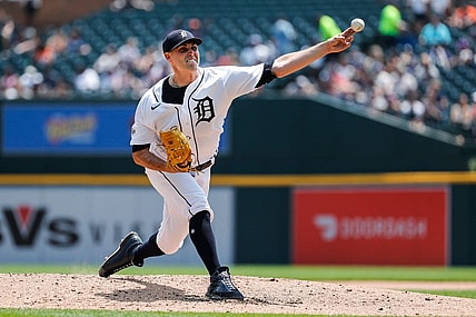 Detroit Tigers pitcher Matthew Boyd (48) throws against Kansas City Royals during the fifth inning at Comerica Park in Detroit on Wednesday, June 21, 2023.