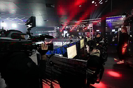 Livestreamed on the main stage, the LA Thieves play the London Royal Ravens during the Call of Duty League Pro-Am Classic esports tournament at Belong Gaming Arena in Columbus on May 6, 2022.

Call Of Duty Esports Tournament