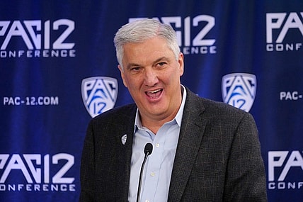 Oct 26, 2022; San Francisco, CA, USA; Pac-12 commissioner George Kliavkoff during Pac-12 Media Day at Pac-12 Network Studios. Mandatory Credit: Kirby Lee-USA TODAY Sports