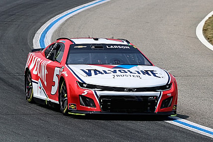 Jul 17, 2023; Loudon, New Hampshire, USA; NASCAR Cup Series driver Kyle Larson (5) races during the Crayon 301 at New Hampshire Motor Speedway. Mandatory Credit: Eric Canha-USA TODAY Sports