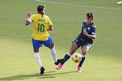 File photo Brazil midfielder Marta (10) played her final Women's World Cup game Wednesday. Mandatory Credit: Reinhold Matay-USA TODAY Sports